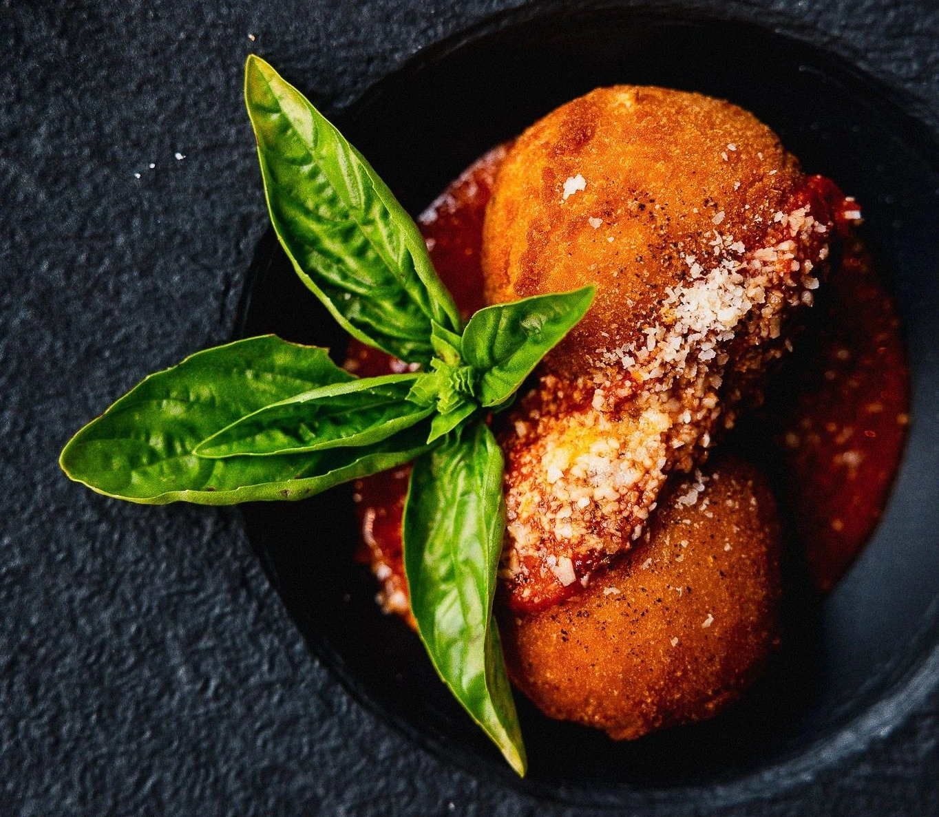 Fennel arancini at Coletta, a vegetarian Italian restaurant in NYC